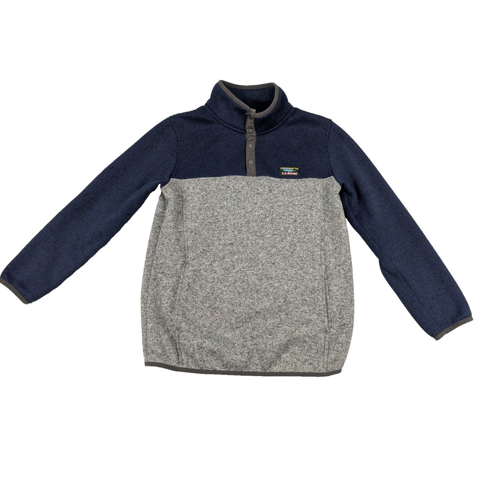 LL Bean Kids 1/4 Snap Sweater‎ Size L (14-16) Fleece Long Sleeve Pullover 501664